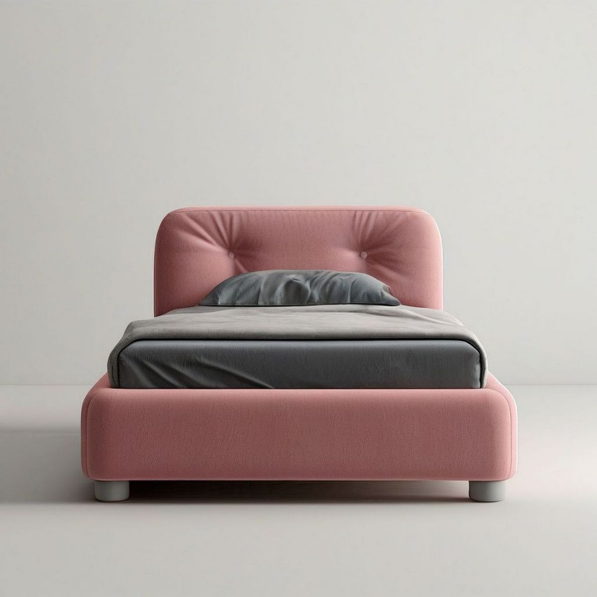 Gepolstertes Bett Rosa 160 x 200 cm mit Kopfteil