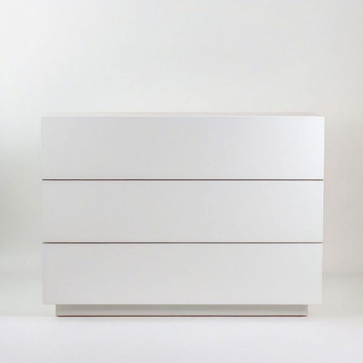 Kommode mit 3 grifflosen Schubladen, 100 x 45 x 80 cm, Weiss, MDF