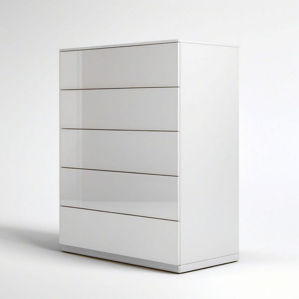 Weisse Kommode mit 5 Schubladen aus MDF, 80 x 40 x 110 cm