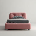 Gepolstertes Bett Rosa 160 x 200 cm mit Kopfteil