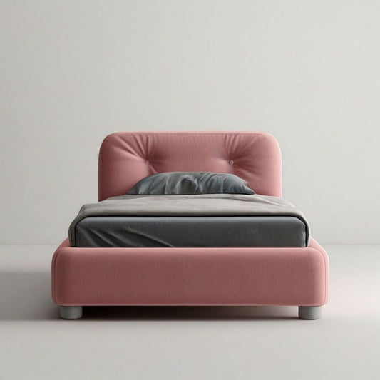 Gepolstertes Bett Rosa 160 x 200 cm mit Kopfteil