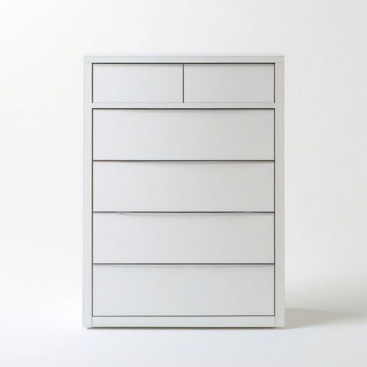 Weisse Schubladenkommode aus MDF mit 6 Schubladen, 80 x 48 x 123 cm